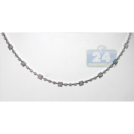 Home  Jewelry  Chains  18K White Gold 1.49 ct Diamond Womens Chain ...
