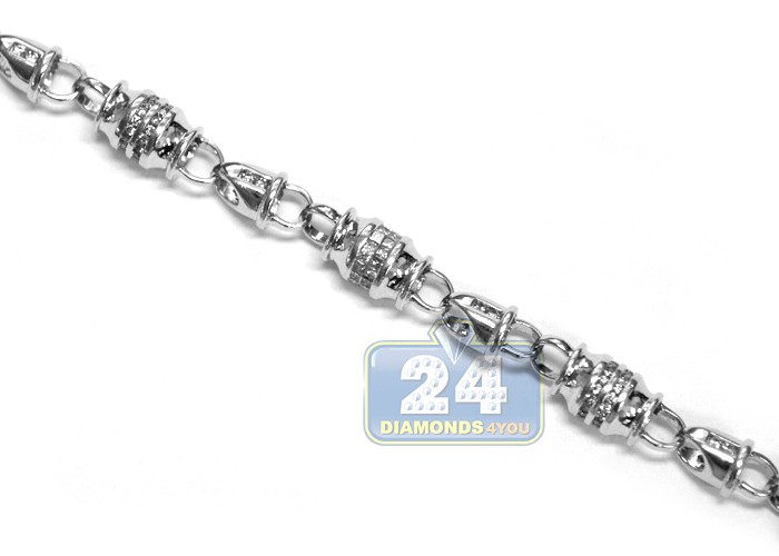 Home  Jewelry  Chains  14K White Gold 6.22 ct Diamond Mens Cask ...