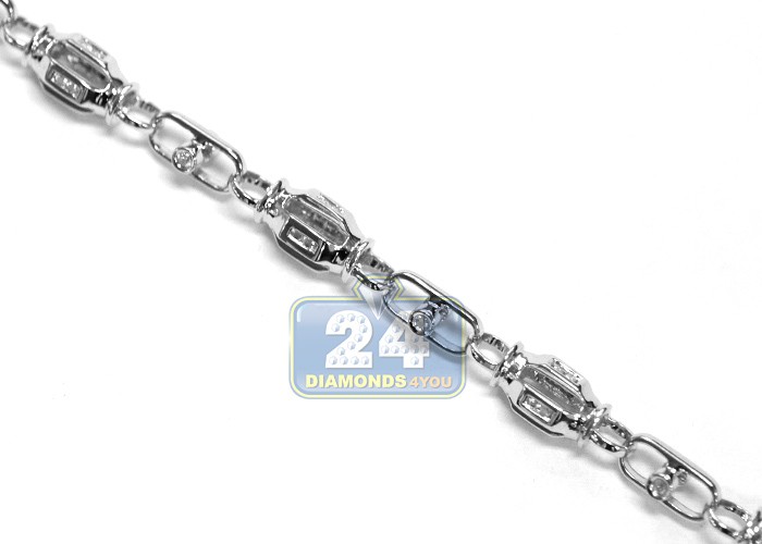 Home  Jewelry  Chains  14K White Gold 2.85 ct Diamond Mens Link ...