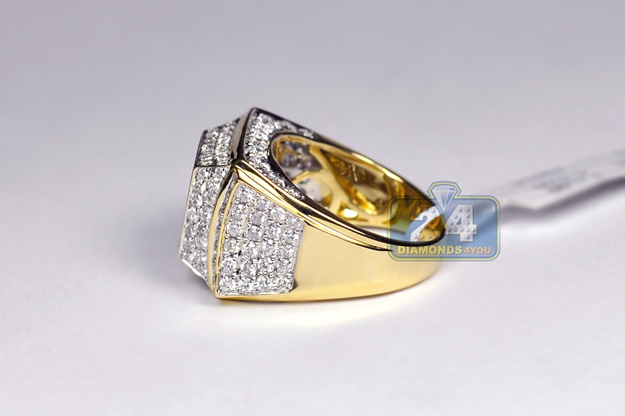 Home  Jewelry  Rings  14K Yellow Gold 3.86 ct Diamond Mens Ring