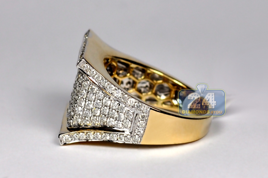 ...  Jewelry  Rings  14K Yellow Gold 2.20 ct Diamond Mens Signet Ring