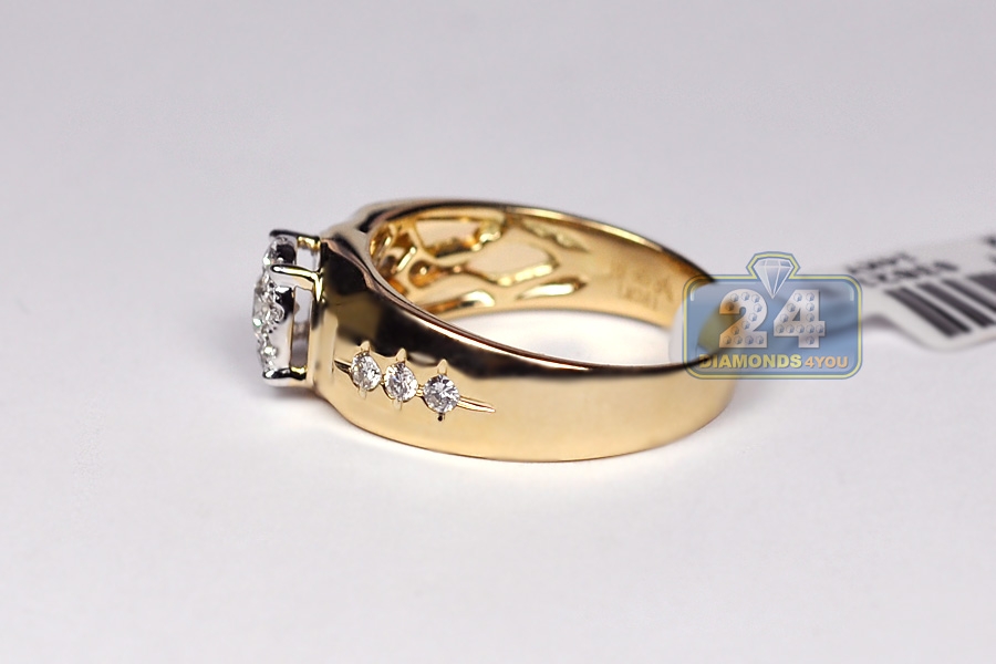 ...  Jewelry  Rings  14K Yellow Gold 0.75 ct Diamond Mens Signet Ring