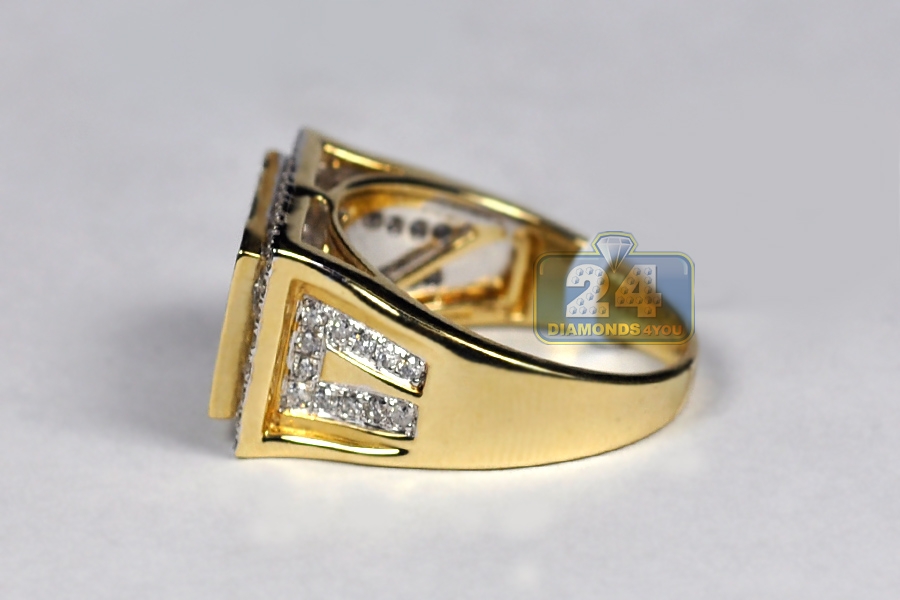 Mens 1.88 ct Diamond Pinky Ring Rectangular Shape 14K Gold