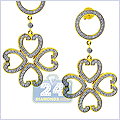 14K Yellow Gold 0.88 ct Diamond Womens Earrings - 24diamonds.com