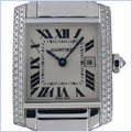 Cartier Tank Francaise 18K White Gold Midsize Watch WE1018S3 - 24diamonds.com