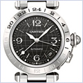 Cartier Pasha C Steel Black Unisex Watch W31079M7 - 24diamonds.com