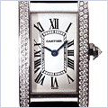 Cartier Tank American 18kt White Gold Diamond Ladies Watch WB701831 - 24diamonds.com