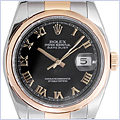 Rolex Oyster Perpetual Datejust Mens Watch 116201-BKRO - 24diamonds.com