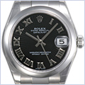 Rolex Oyster Perpetual Datejust Midsize Watch 178240-BKSBRO - 24diamonds.com