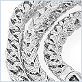 10K White Gold 12.00 ct Diamond Mens Franco Chain - 24diamonds.com