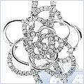 14K White Gold 1.00 ct Diamond Womens Rose Pendant - 24diamonds.com
