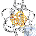 14K 2Tone Gold 1.00 ct Diamond Womens Rose Pendant - 24diamonds.com
