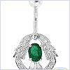 14K White Gold 0.70 ct Diamond Women's Navel Ring - 24diamonds.com