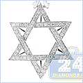 14K Gold 1.00 ct Diamond Star of David Jewish Pendant - 24diamonds.com