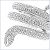 18K White Gold 3.20 ct Diamond Womens Snake Ring - 24diamonds.com