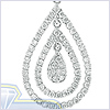 14K White Gold 0.91 ct Diamond Womens Drop Pendant - 24diamonds.com
