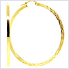10K Yellow Gold Hoop Womens Earrings  1 13/16 Inches - 24diamonds.com
