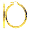 10K Yellow Gold Hoop Womens Hoop Earrings  1 1/2 Inches - 24diamonds.com