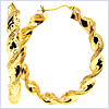 10K Yellow Gold Hoop Womens Earrings 1 13/16 Inches - 24diamonds.com