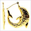 10K Yellow Gold Hoop Womens Earrings 1 1/8 Inches - 24diamonds.com