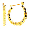 10K Yellow Gold Hoop Women's Earrings 21 mm - 24diamonds.com