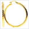 10K Yellow Gold Hoop Womens Earrings 1 11/16 Inches - 24diamonds.com