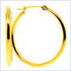 10K Yellow Gold Hoop Womens Earrings 1 Inch - 24diamonds.com
