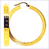 10K Yellow Gold Hoop Womens Earrings 1 9/16 Inches - 24diamonds.com