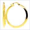 10K Yellow Gold Hoop Womens Earrings 1 7/16 Inches - 24diamonds.com