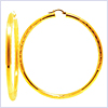 10K Yellow Gold Hoop Women's Earrings 72 mm - 24diamonds.com