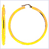 10K Yellow Gold Hoop Womens Earrings 2 1/4 Inches - 24diamonds.com