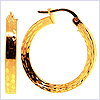 10K Yellow Gold Hoop Womens Earrings 1 Inch - 24diamonds.com