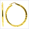 10K Yellow Gold Hoop Womens Earrings 1 11/16 Inches - 24diamonds.com