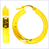 10K Yellow Gold Hoop Womens Earrings 1 1/16 Inches - 24diamonds.com