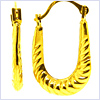 10K Yellow Gold Hoop Womens Earrings 11/16 Inches - 24diamonds.com