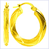 10K Yellow Gold Hoop Womens Earrings 15/16 Inches - 24diamonds.com