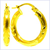 10K Yellow Gold Hoop Women's Earrings 21 mm - 24diamonds.com