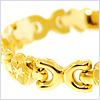 10K Yellow Gold Womens Heart Link Bracelet 7 Inches - 24diamonds.com