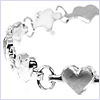 10K White Gold Womens Heart Bracelet 7 Inches - 24diamonds.com