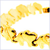 10K Yellow Gold Women's Elephant Link Bracelet 201 mm - 24diamonds.com