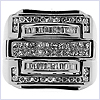 14K White Gold 1.36 ct Diamond Mens Black Ring - 24diamonds.com