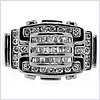 14K White Gold 0.76 ct Diamond Men's Black Ring - 24diamonds.com