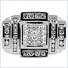 14K White Gold 1.40 ct Diamond Mens Black Ring - 24diamonds.com