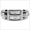 14K White Gold 0.83 ct Diamond Mens Black Ring - 24diamonds.com