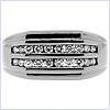 14K White Gold 0.49 ct Diamond Mens Black Ring - 24diamonds.com