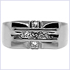 14K White Gold 0.43 ct Diamond Mens Black Ring - 24diamonds.com