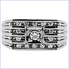 14K White Gold 0.48 ct Diamond Mens Black Ring - 24diamonds.com