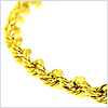 10K Yellow Gold Womens Rope Bracelet 8 Inches - 24diamonds.com