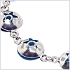 10K White Gold Womens Evil Eye Bracelet  7 1/4 Inches - 24diamonds.com