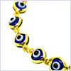 10K Yellow Gold Womens Evil Eye Bracelet 7 1/2 Inches - 24diamonds.com